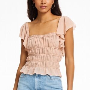 Free People Intimately Juliet Chiffon Ruffle Bodysuit Women’s Size Small